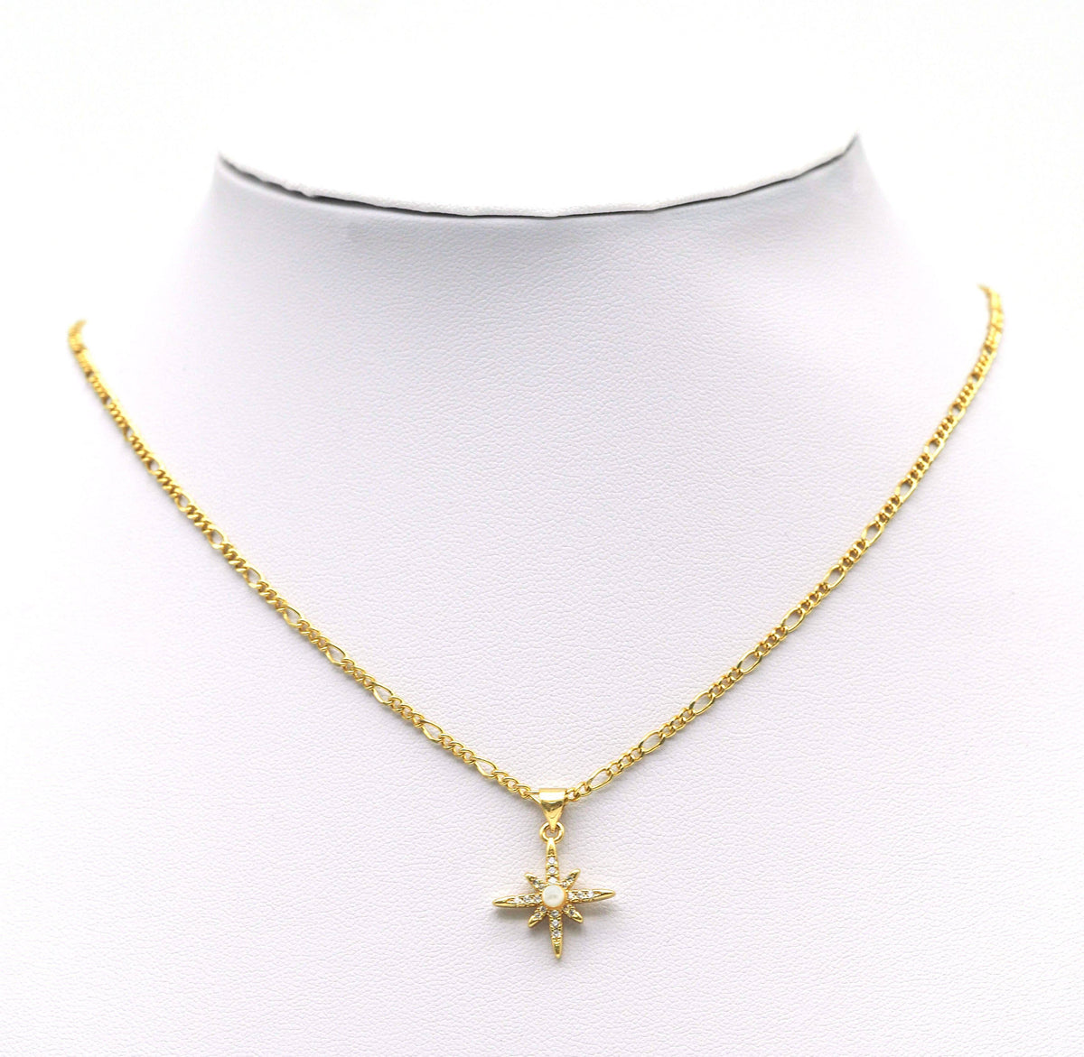 CZ Pearl North Star Charm, Sku#LD283c