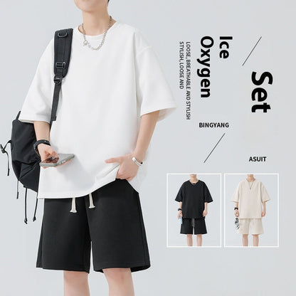 Men's Round Neck Quick-drying Breathable Loose Leisure Suit