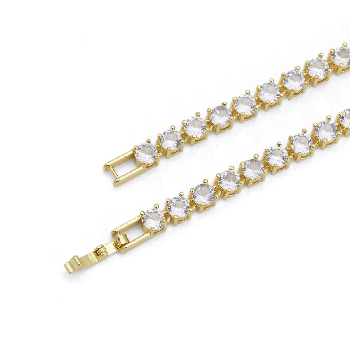 Silver Gold CZ Heart Link Heart Drop Statement Necklace, Sku#A120