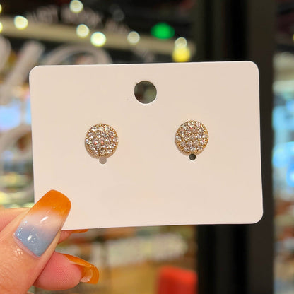 Geometric Round Full Rhinestone Earrings