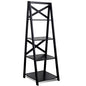 4-tier Leaning Free Standing Ladder Shelf Bookcase-White