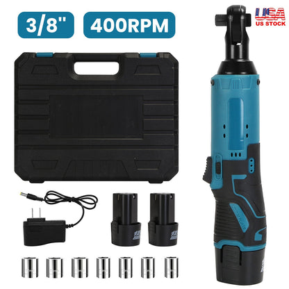 Cordless Electric Ratchet Wrench Set with 7 Sockets