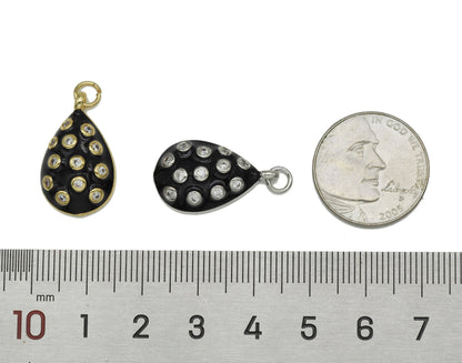 Enamel Evil Eye Heart Pendant, Sku#B174
