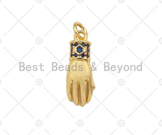 CZ Micro Pave Hand Shape Pendant/Charm,Cubic Zirconia Charm,