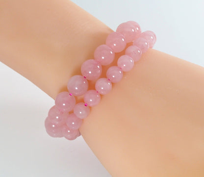 Genuine Madagascar Rose Quartz Stretchy Bracelet, Sku#EF275
