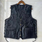 Classic Leather Biker Vest Mens WaistcoatPatchwork Sleeveless Jacket