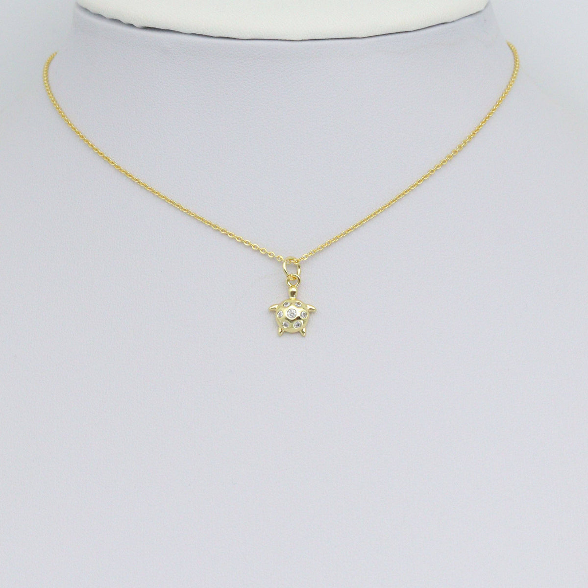 Clear CZ Cute Tortoise Charm Pendant, Sku#LD699