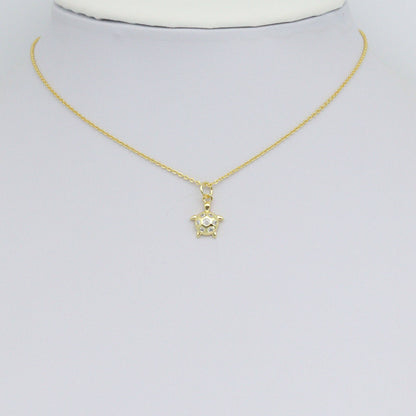 Clear CZ Cute Tortoise Charm Pendant, Sku#LD699