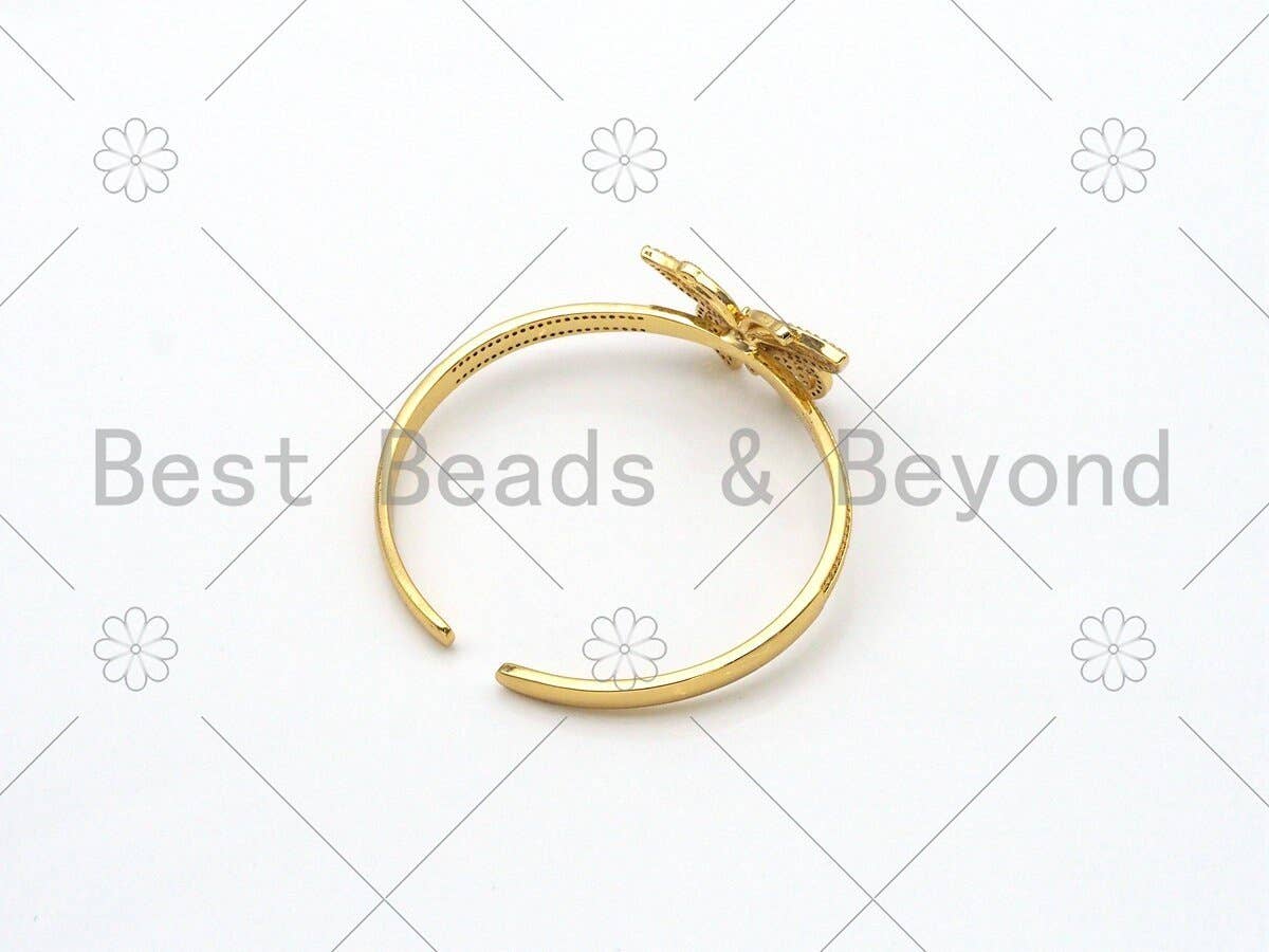 CZ Micro Pave Butterfly Bracelet, Sku#LD143