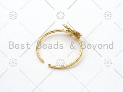 CZ Micro Pave Butterfly Bracelet, Sku#LD143