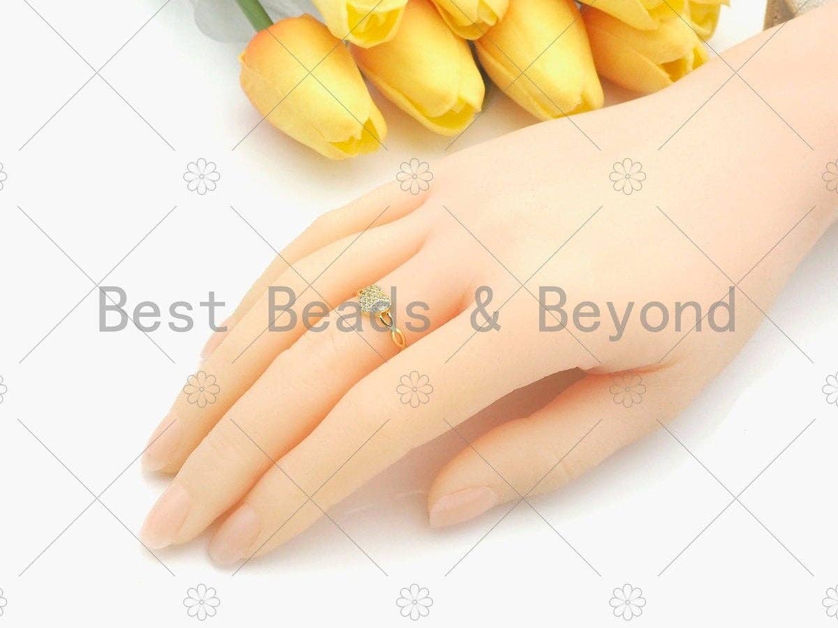 Infinity Heart Open Ring, Gold heart Ring, Pave ring, Dainty Heart Ring, Statement Ring, Bridesmaid Gift, Dainty Heart Ring, sku#LD53
