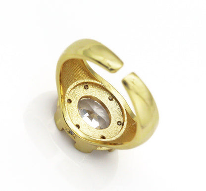 Big Oval CZ Statement Ring, Sku#X336