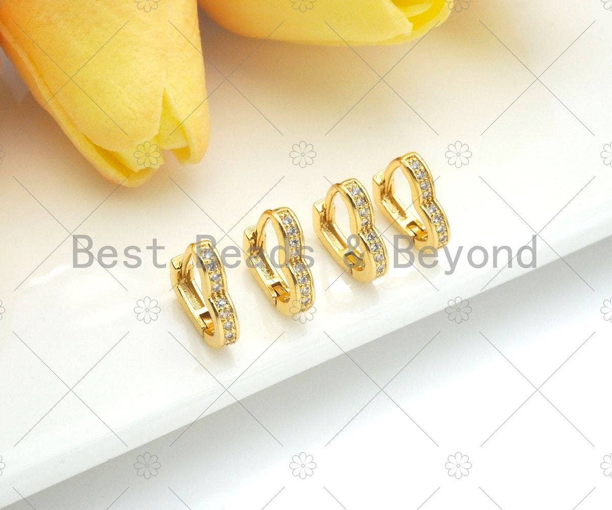 CZ Heart Shape Huggie Earring, Sku#LD58c