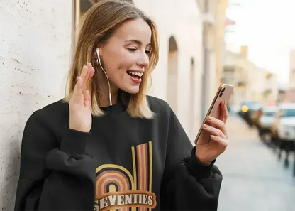 70's Retro Sweatshirt - Vintage Loose Fit Crewneck | Femstylo