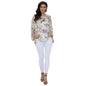 White Floral Chiffon Tunic Top - Summer Cover-Up | Femstylo