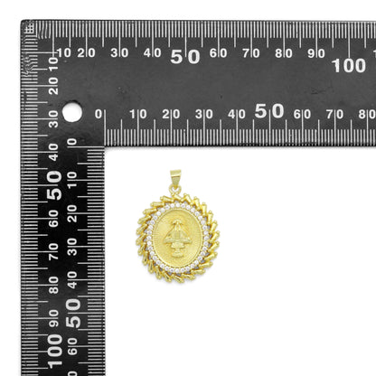 Clear CZ Oval CZ Saint Charm, Sku#LK940