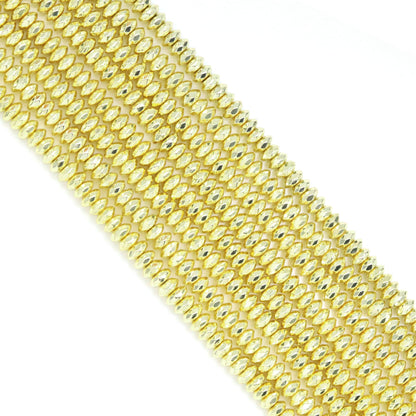 Gold Rondelle Hematite Beads, Bright Gold Hematite Rondelle Spacer Beads, Sku#S34