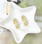 Pearl with Baguette CZ Band Ring, Sku#LD324