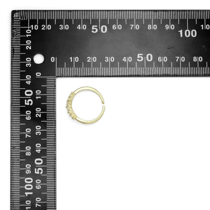 Gold Clear CZ Thin Point Line Adjustable Ring, Sku#LD598