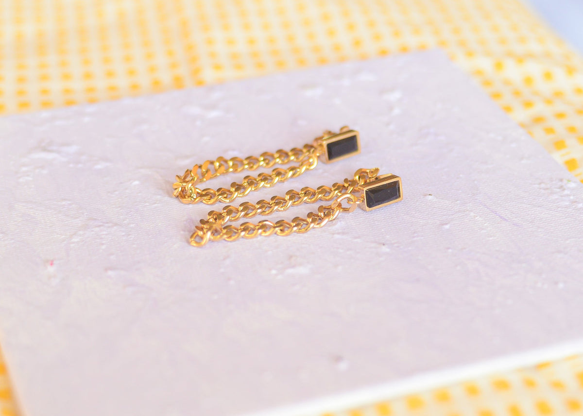Titanium Dangle Chain Earrings
