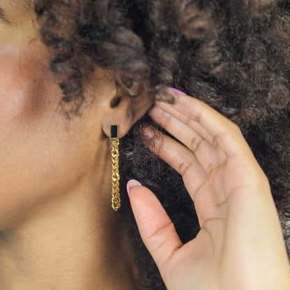 Titanium Dangle Chain Earrings