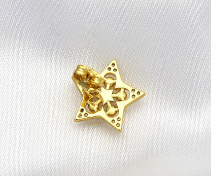 Mother of Pearl Five Point Star Stud Earrings, Sku#LD237