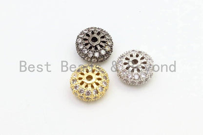 CZ Micro Pave Spacer Beads, Rondelle Spacer Beads,Sku#G48