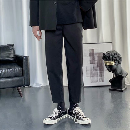 Mens Casual Loose-fitting Versatile Straight-leg Pants