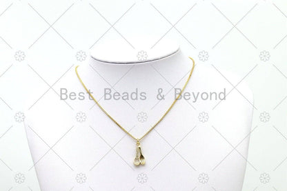 CZ Micro Pave Spoon Fork Shape Pendant, 18K Gold Filled Spoon Fork Charm, Necklace Bracelet Charm Pendant,Sku#LD166