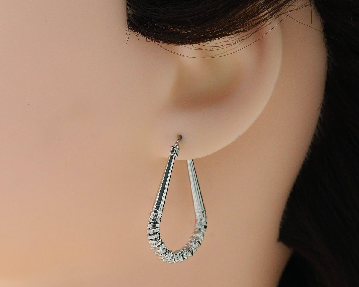 Triangle Spike Huggie Hoop Earrings, Sku#B200