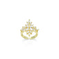 Baguette CZ Gold Flower Cross Statement Adjustable Ring, Sku#LD578