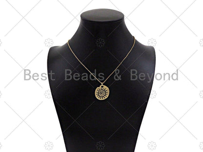 Black Enamel black cz swirl charm, 18K Gold Medallion Charm,Sku#L566