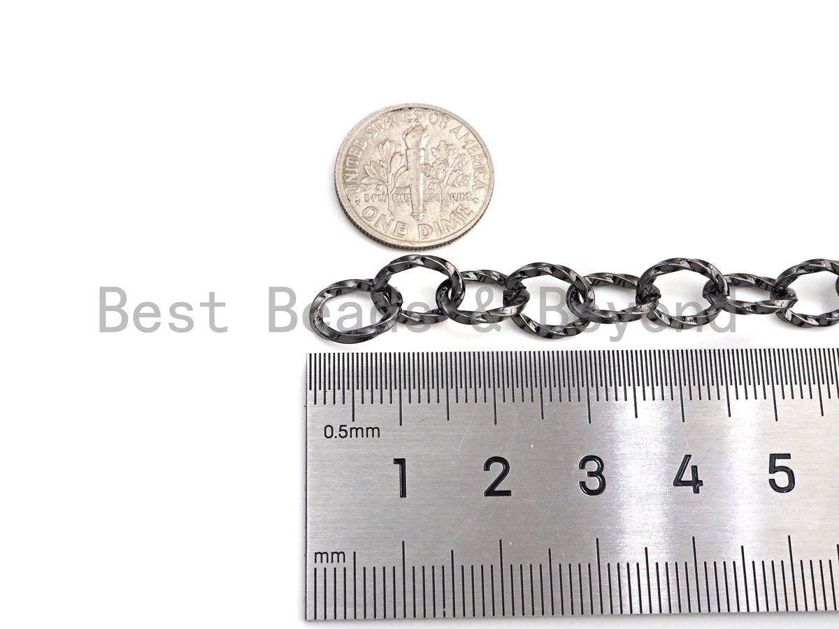 8x10mm Twisted Texturized Tubed Chain by Yard, sku#E510