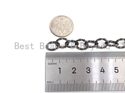 8x10mm Twisted Texturized Tubed Chain by Yard, sku#E510