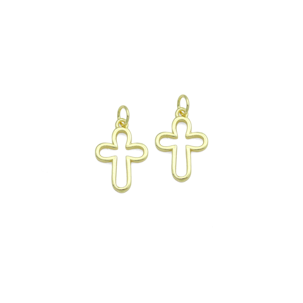 Gold /Bright Silver Frame Cross Charm Pendant,Sku#LD725