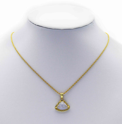 Gemstone Fan shape Charm, Sku#LY10