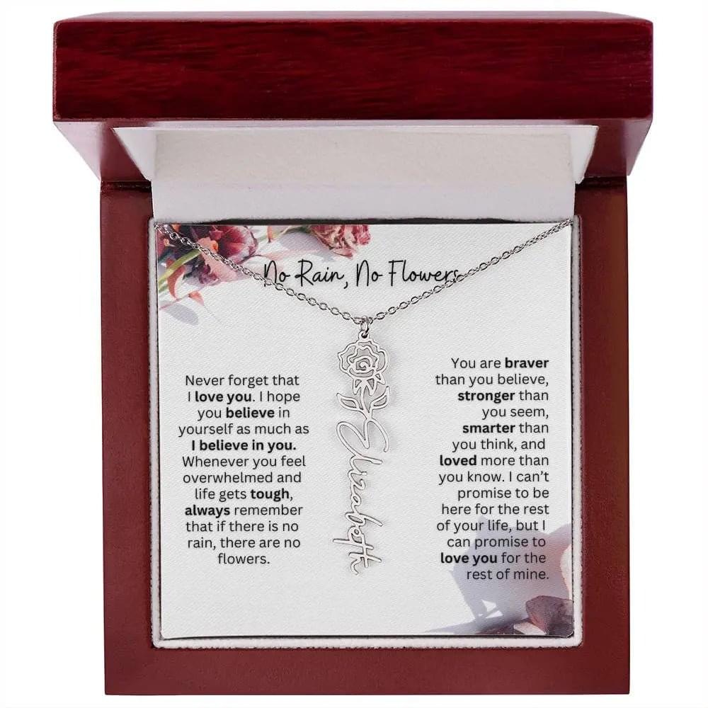 Christmas Birth Flower Necklace | Thoughtful Christmas Gift for Best Friend