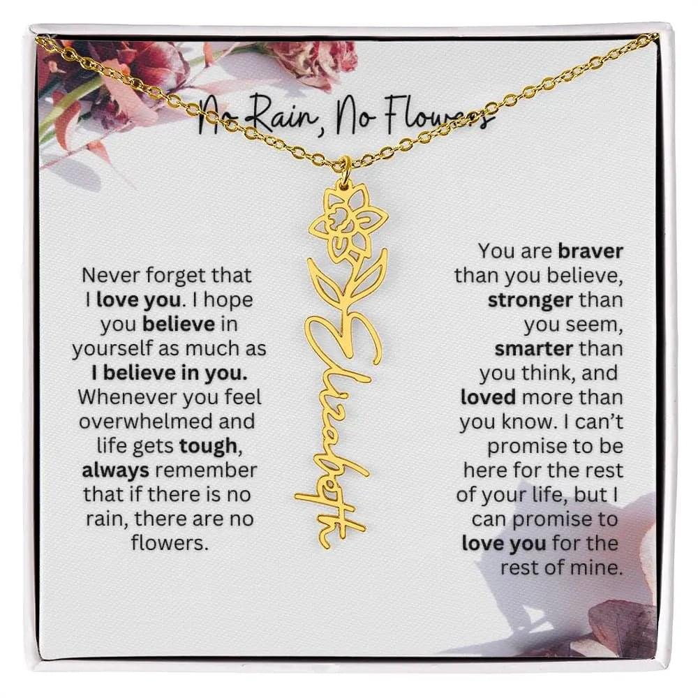 Christmas Birth Flower Necklace | Thoughtful Christmas Gift for Best Friend