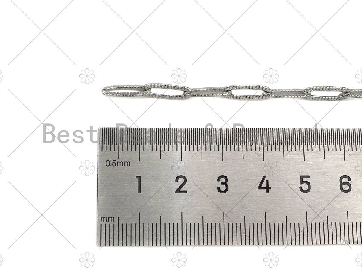 4x12mm Stainless Steel Paperclip Chain by Yard, Silver Unfinished Jewelry Chains, Wholesale Paper Clip Chain, non-tarnishing Chain, sku#A99