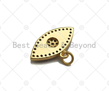 Colorful Enamel PAVE Evil Eye Pendant, Protection Eye Pendant, Gold Enamel Evil Eye Pendant, Pave enamel jewelry Findings,12x20mm,sku#LD14