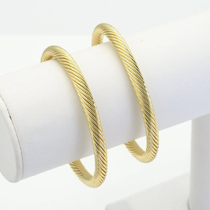 Gold Twisted Cuff Bracelet, Sku#LD415