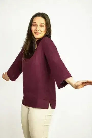 Asphalt Grey Linen Oversize Top – Modern & Comfortable Blouse