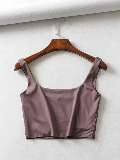 Square Neck Tank Top | Summer 2025 Stretch Crop Shirt