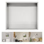 Brushed Stainless Steel Wall Shower  Niche , Double Recessed Shower Shelf for Bathroom