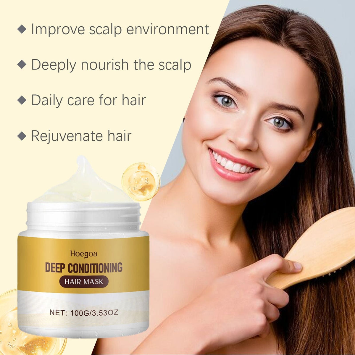 Hoegoa Hydrating Repair Mask Nourishing Moisturizing Smooth Repair Hydrating Soft Fluffy Hair Care Essence