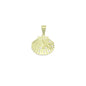 CZ Gold Starfish On Shell Charm Pendant, Sku#LK1159