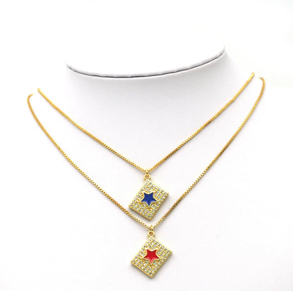 CZ Enamel Star Charm, Sku#JL81