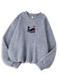 Womens Casual Sweatshirt With Print Cozy Hoodie For Fall Soft Wool Blend