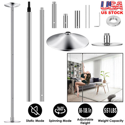 Stripper Dance Pole: Spinning & Static Modes