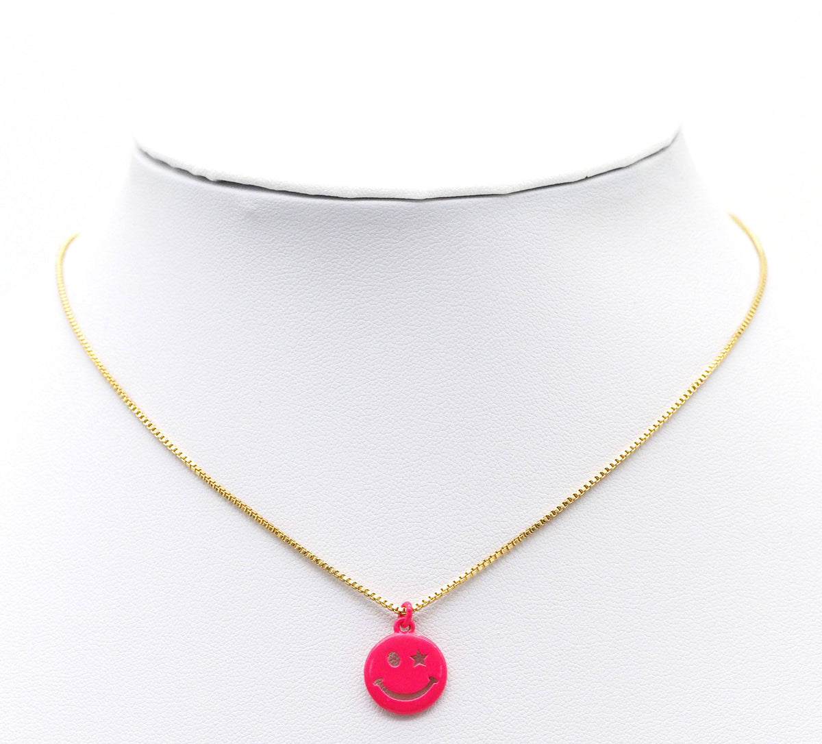 Enamel Star Eye Smiley Face Charm, Sku#L709